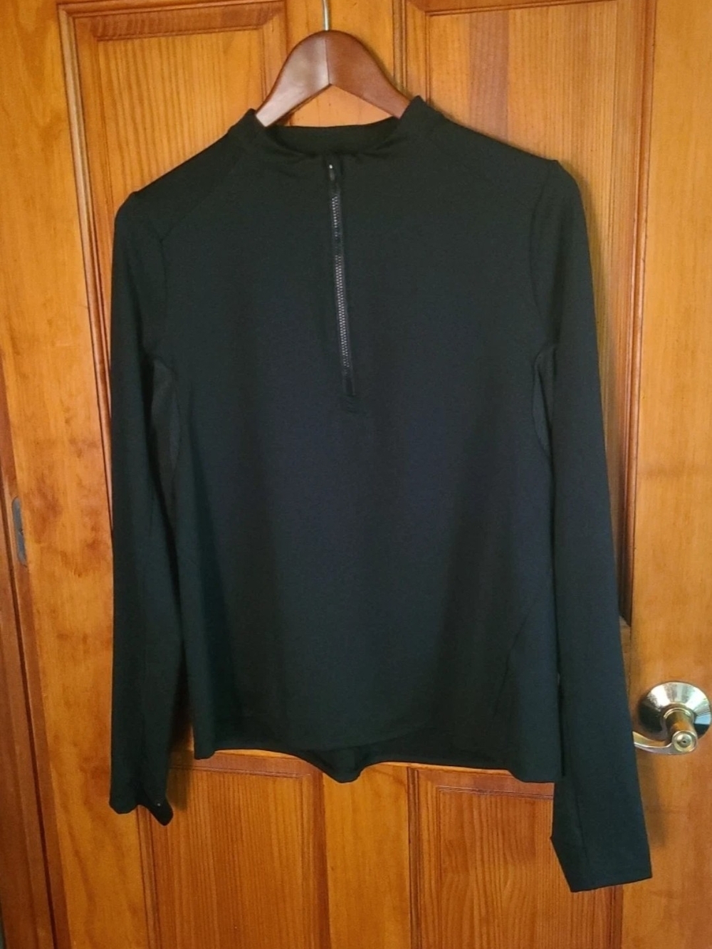 Calla Co Black Half-Zip Long Sleeve Top New Womens Size Large